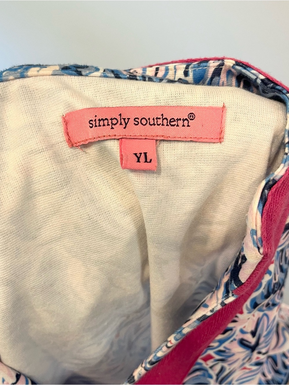 Simply Southern Blue and Pink Sleeveless V-Neck Pool Cover-Up - Picture 3 of 3
